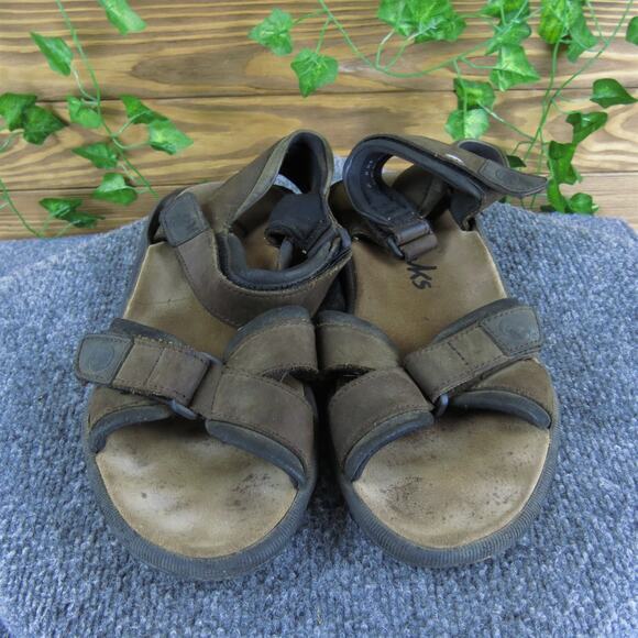 Clarks Men's Ankle Strap Brown Leather Size 10 Medium Gently Used 2025 - Picture 2 of 7